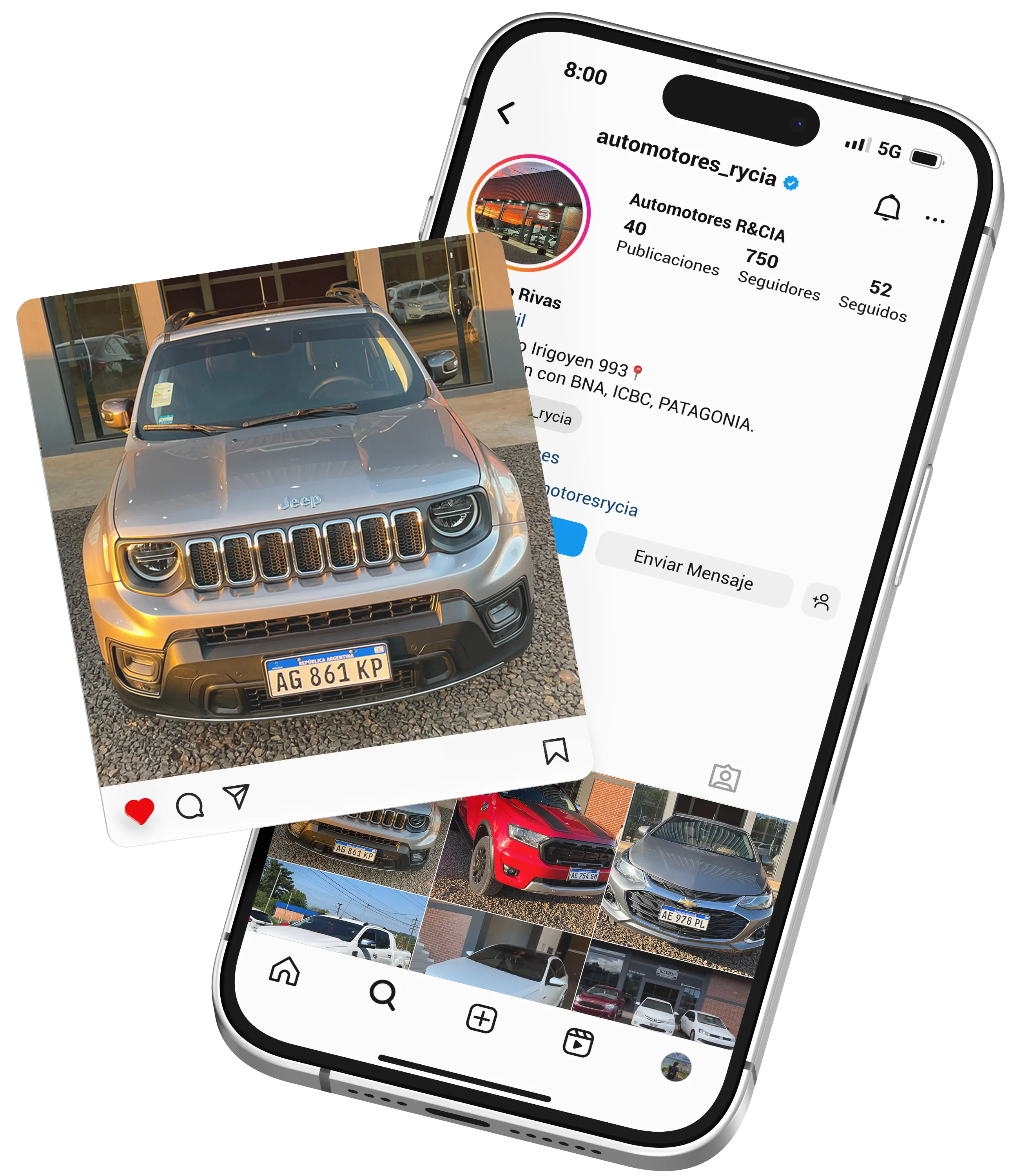 Perfil de Instagram de Automotores R&CIA